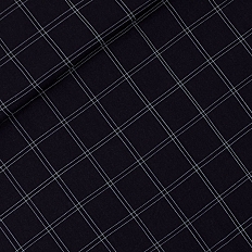 See You At Six Fabrics Wi22 Double Grid M Linen Viscose Blend Black 1b