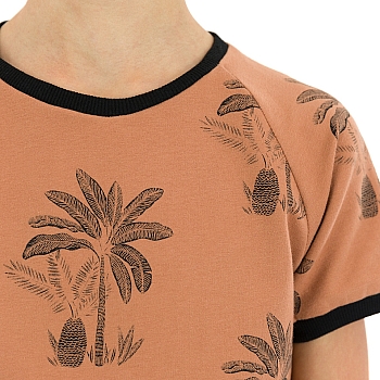 See You At Six Fabrics Summer 2021 Palm Trees M Pecan Brown French Terry 22b